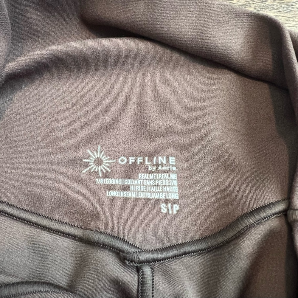Aerie OFFLINE Real Me Leggings Brown Size S Long High Rise Workout Yoga Pilates - Picture 6 of 8
